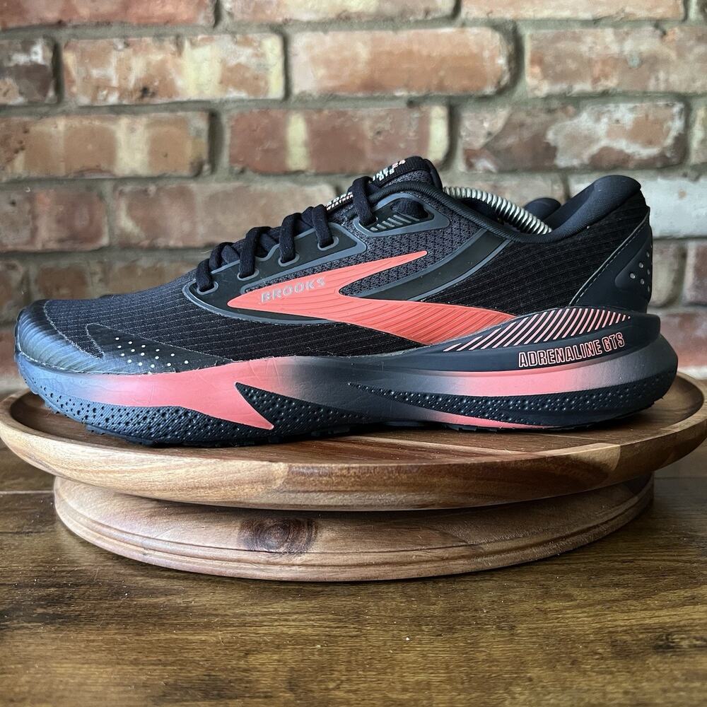 Brooks Adrenaline GTS 24 Womens 9.5 Black Coral Weatherized Running Shoes